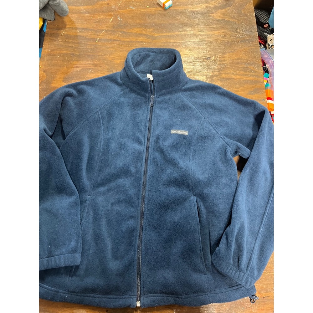 Columbia Benton Springs Fleece Jacket Navy Blue Full Zip WL6439 Mens Large